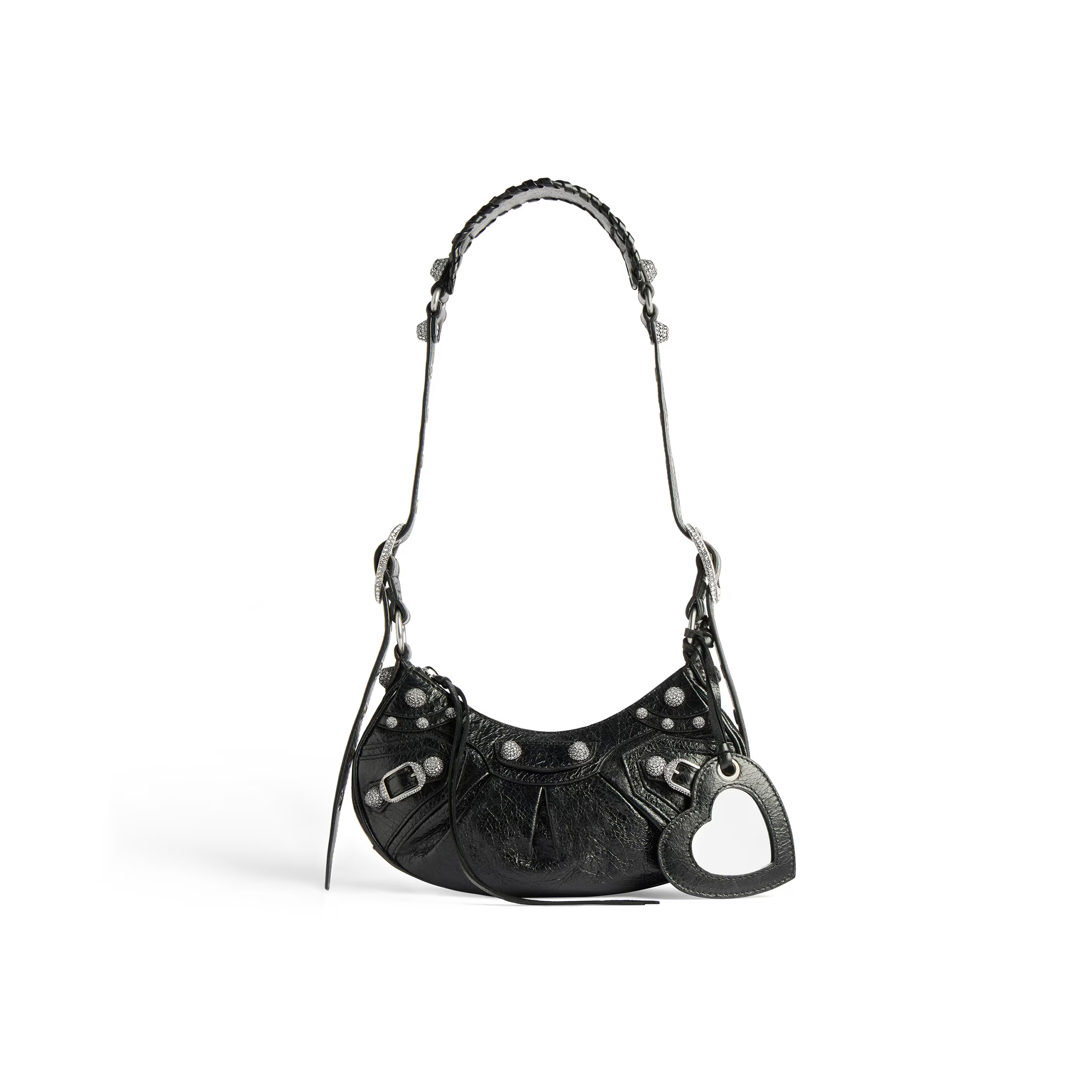BALENCIAGA WOMEN'S LE CAGOLE SHOULDER BAG XS WITH RHINESTONES IN BLACK 671309210BK1000 (25.9*16*9.9cm) BALENCIAGA WOMEN'S LE CAGOLE SHOULDER BAG XS WITH RHINESTONES IN BLACK 671309210BK1000 (25.9*16*9.9cm)